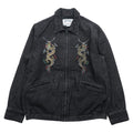 HOUSTON Denim Souvenir Jacket (Viet Cong Jacket) M Black Dragon Embroidery Bienhoa 1969-70 51480
