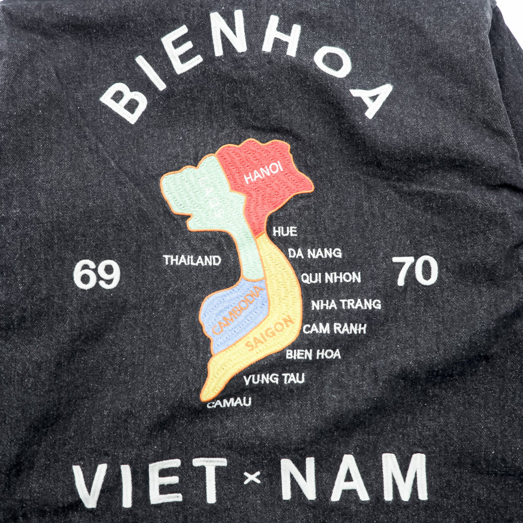 HOUSTON Denim Souvenir Jacket (Viet Cong Jacket) M Black Dragon Embroidery Bienhoa 1969-70 51480