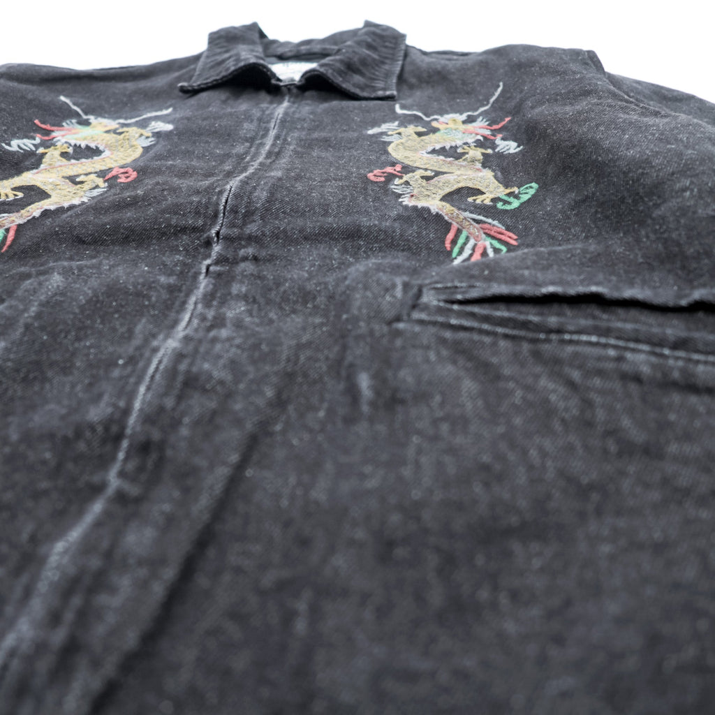 HOUSTON Denim Souvenir Jacket (Viet Cong Jacket) M Black Dragon Embroidery Bienhoa 1969-70 51480