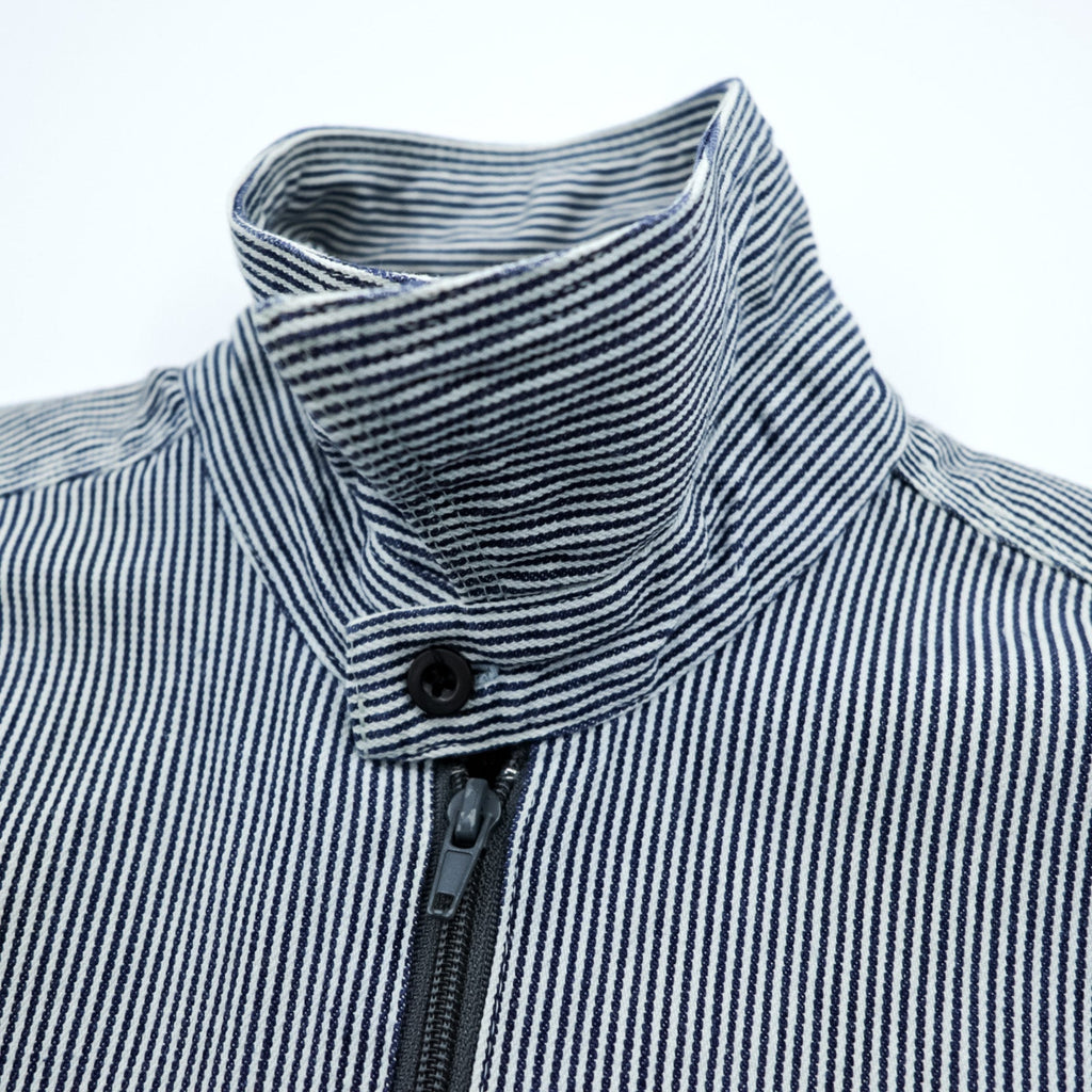 FIVE BROTHER 90s Hickory Half-Zip Work Shirt Pullover XL Striped White Blue BY SAPKO INTERNATIONAL