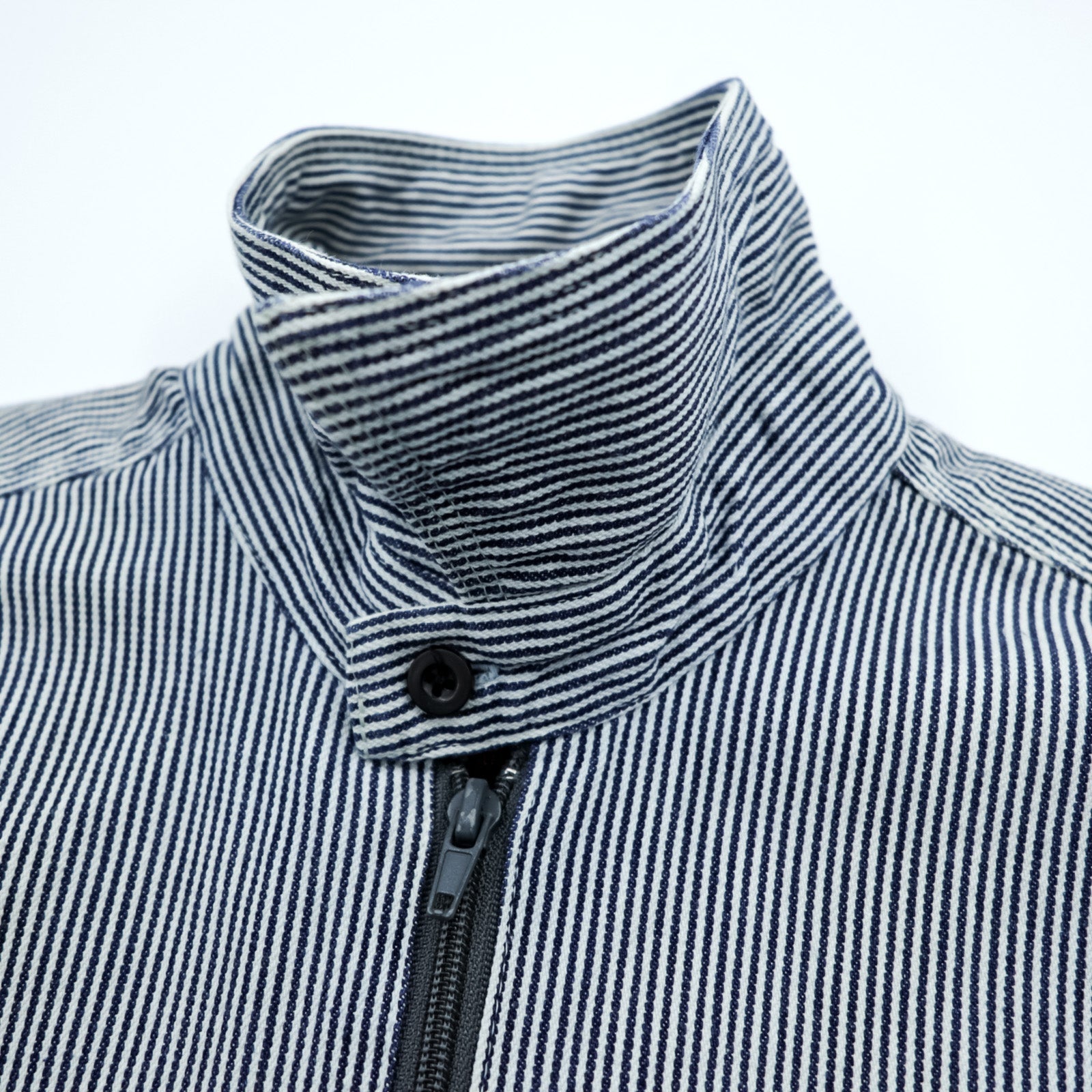 FIVE BROTHER 90s Hickory Half-Zip Work Shirt Pullover XL Striped White Blue BY SAPKO INTERNATIONAL