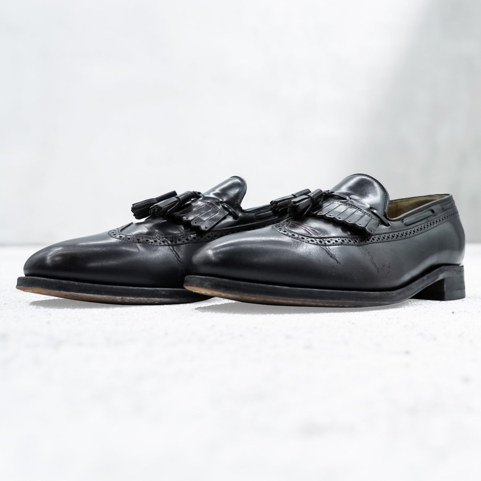 JOHNSTON&MURPHY Fringe Tassel Loafers 28cm Leather Genuine Leather Wingtip Burgundy 08609