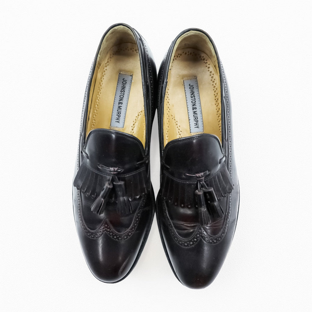 JOHNSTON&MURPHY Fringe Tassel Loafers 28cm Leather Genuine Leather Wingtip Burgundy 08609