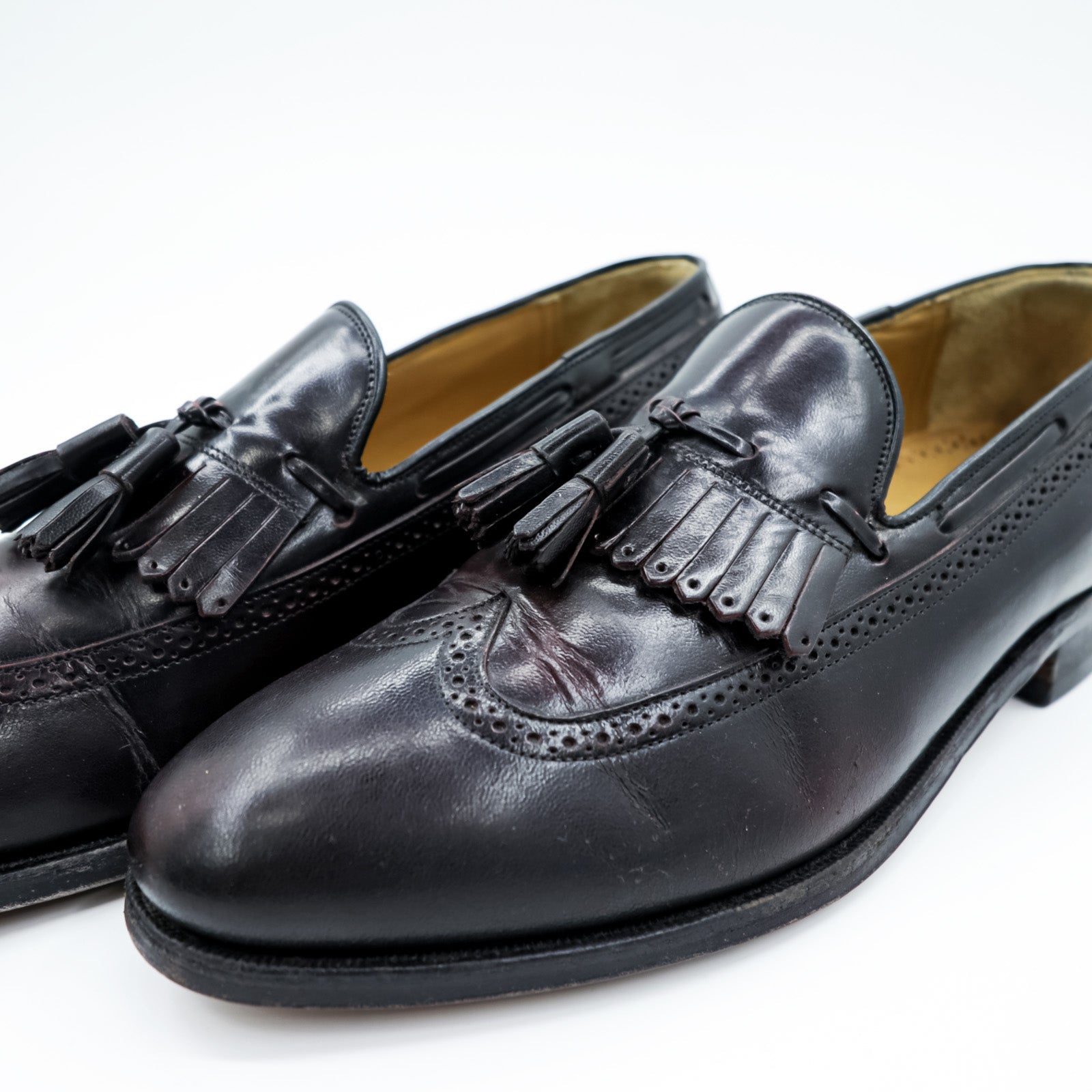 JOHNSTON&MURPHY Fringe Tassel Loafers 28cm Leather Genuine Leather Wingtip Burgundy 08609