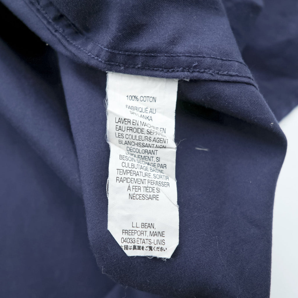 L.L.Bean Button-Down Shirt XL Navy Cotton WRINKLE RESISTANT Big Size 264077