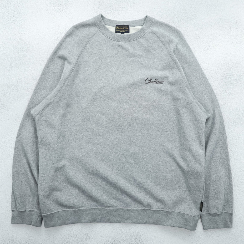 PENDLETON Back Print Sweatshirt L Gray Native Pattern Chimayo Cotton 3475-3006