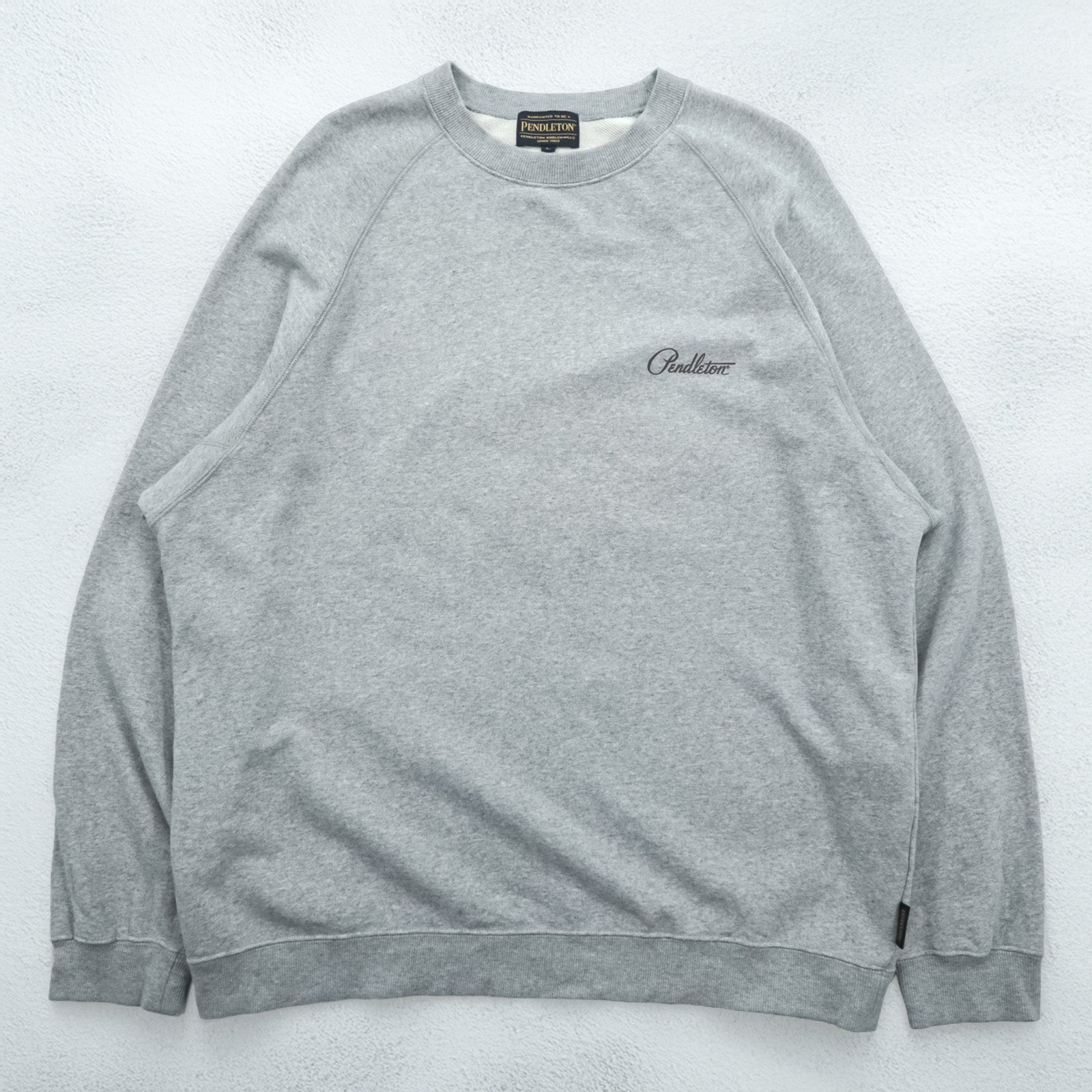 PENDLETON Back Print Sweatshirt L Gray Native Pattern Chimayo Cotton 3475-3006