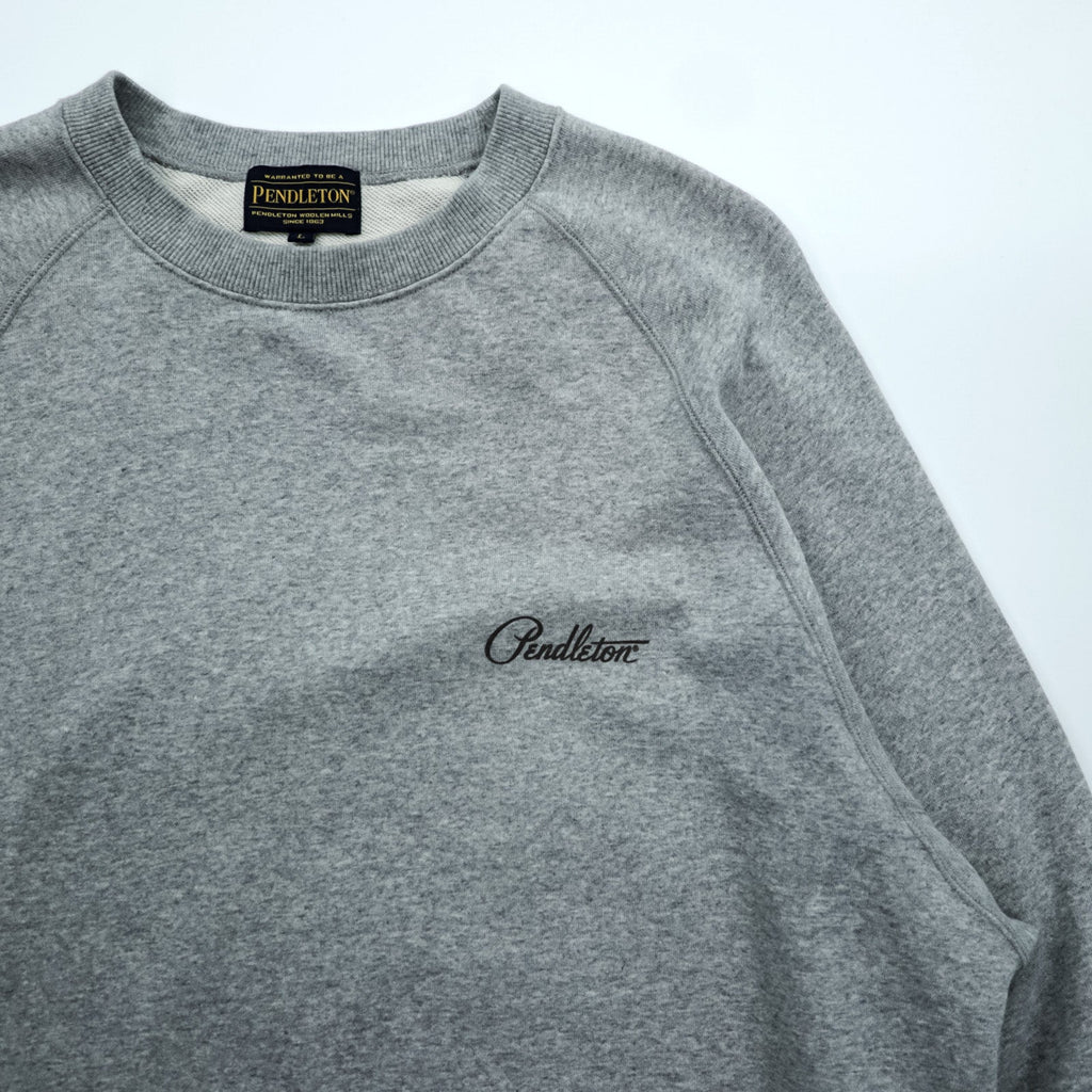 PENDLETON Back Print Sweatshirt L Gray Native Pattern Chimayo Cotton 3475-3006