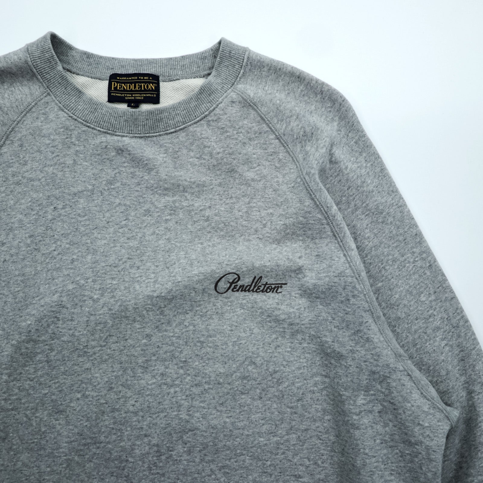 PENDLETON Back Print Sweatshirt L Gray Native Pattern Chimayo Cotton 3475-3006