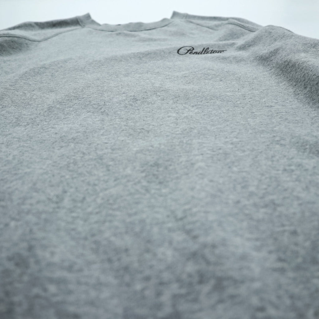 PENDLETON Back Print Sweatshirt L Gray Native Pattern Chimayo Cotton 3475-3006