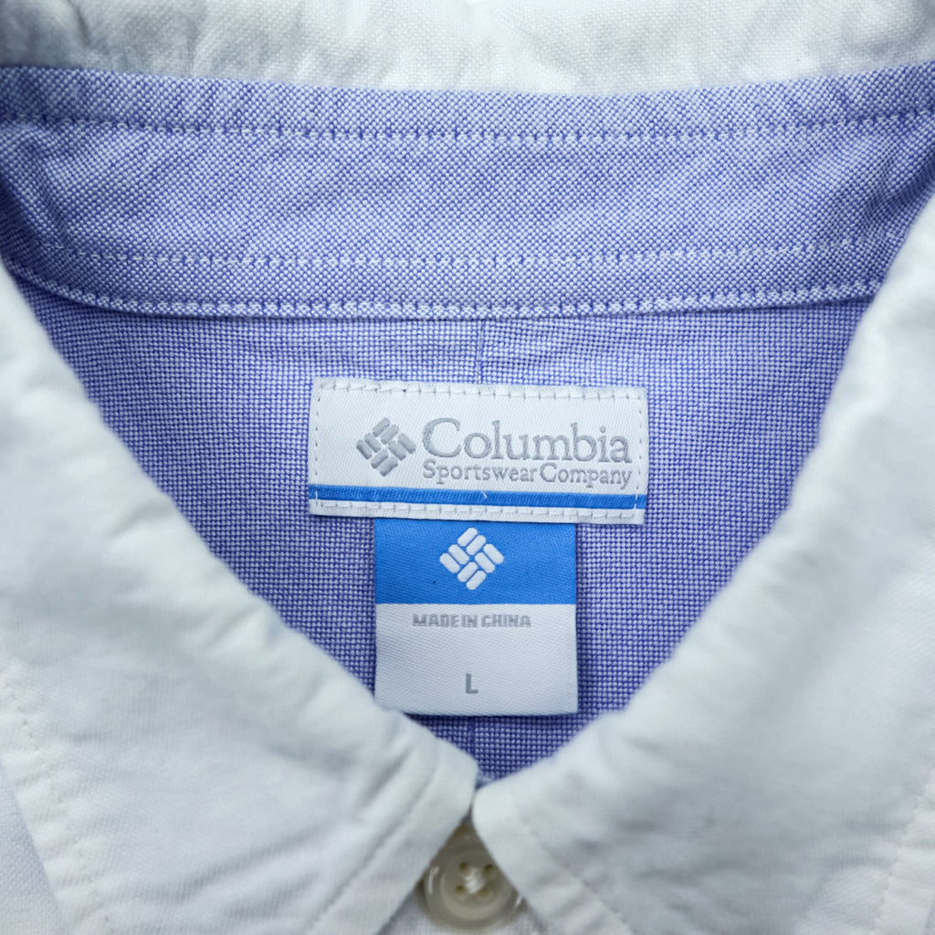 Columbia Oxford Button-Down Troy Hill Long Sleeve Shirt L White Chest Pocket PM7836
