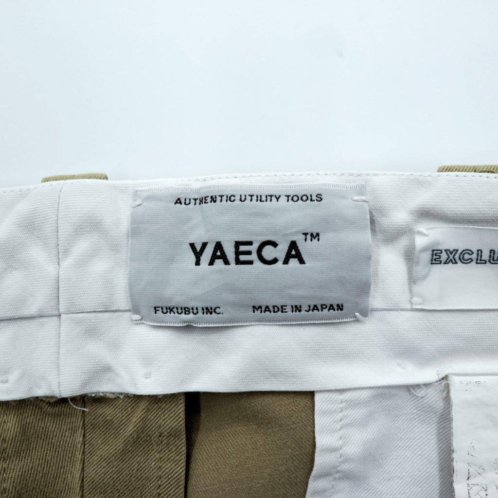 YAECA 日本製 チノクロス ワイド テーパード チノパンツ ワークパンツ M ベージュ コットン 176104