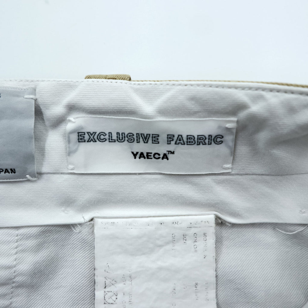 YAECA 日本製 チノクロス ワイド テーパード チノパンツ ワークパンツ M ベージュ コットン 176104