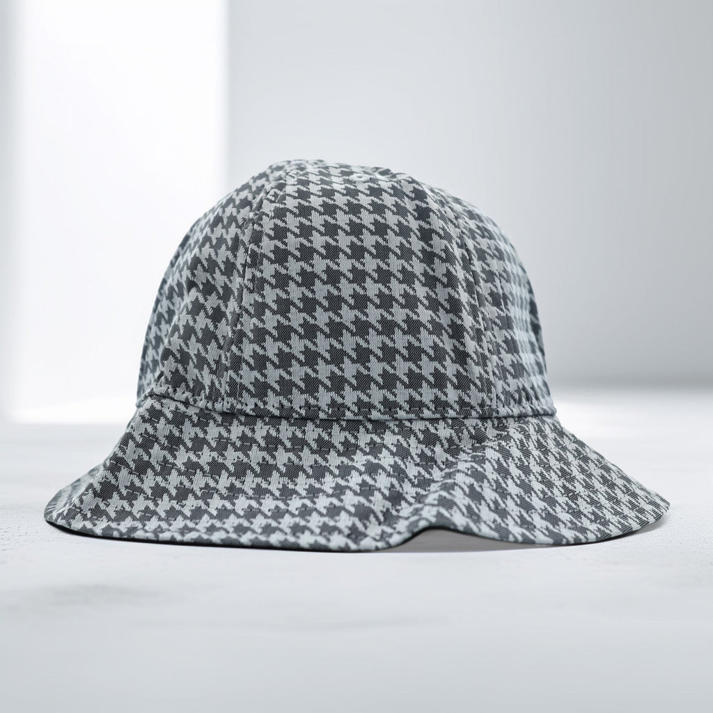 NIKE Bucket Hat M/L Houndstooth Gray All-over Pattern DJ5840-010 Unused Item