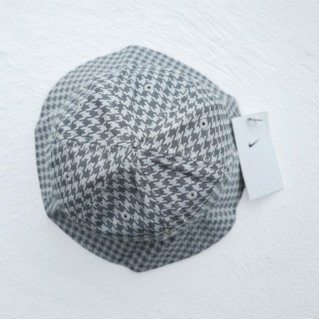 NIKE Bucket Hat M/L Houndstooth Gray All-over Pattern DJ5840-010 Unused Item