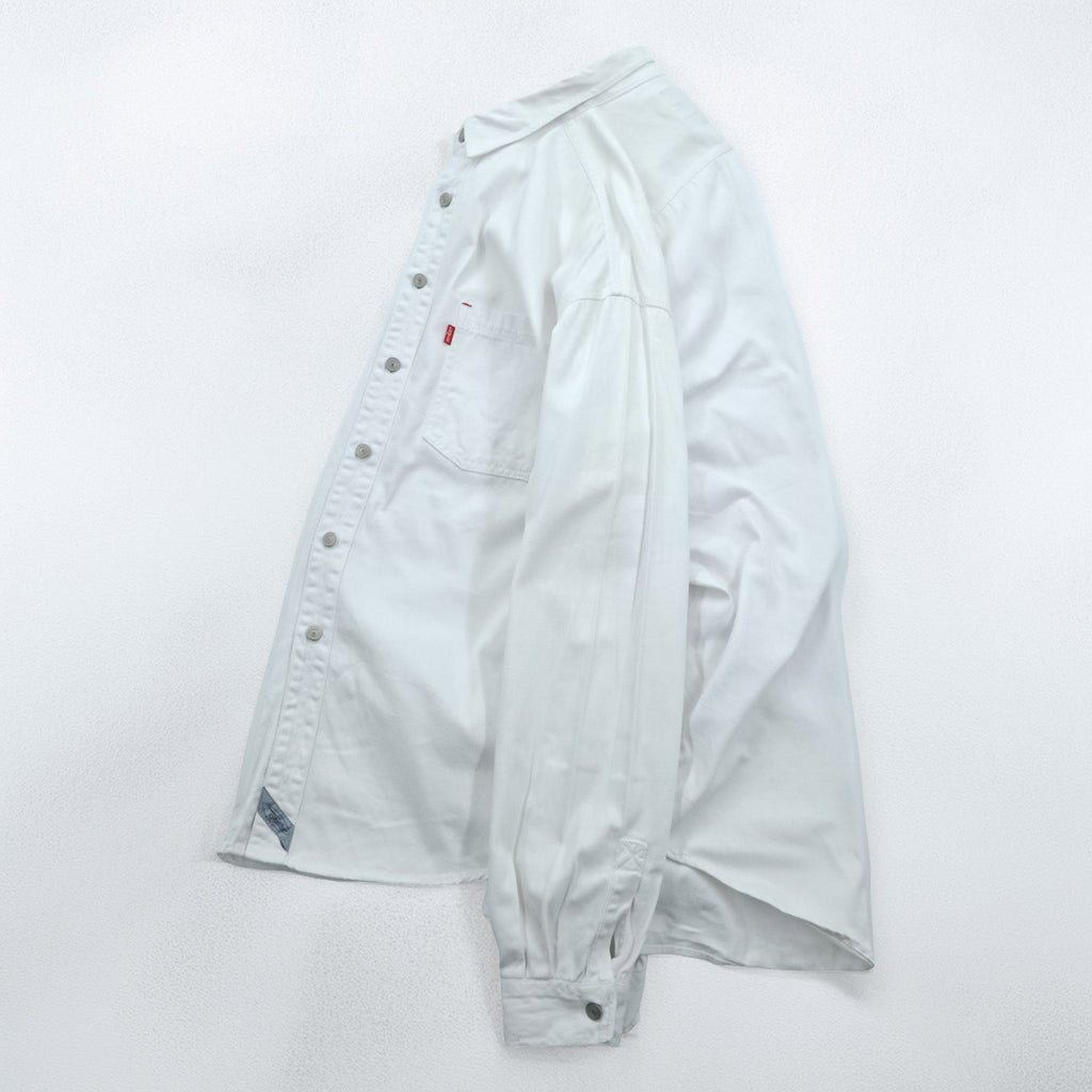 Levi's 90s Work Shirt Long Sleeve Denim Shirt XL White Chest Pocket 60560 1352