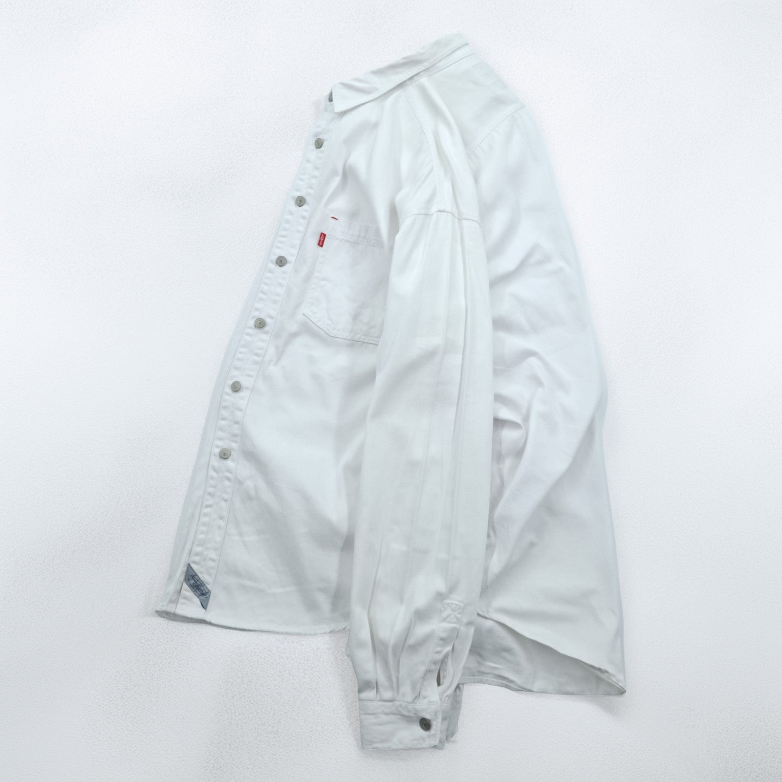 Levi's 90s Work Shirt Long Sleeve Denim Shirt XL White Chest Pocket 60560 1352