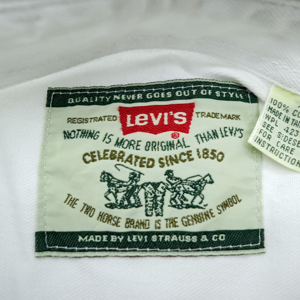 Levi's 90s Work Shirt Long Sleeve Denim Shirt XL White Chest Pocket 60560 1352