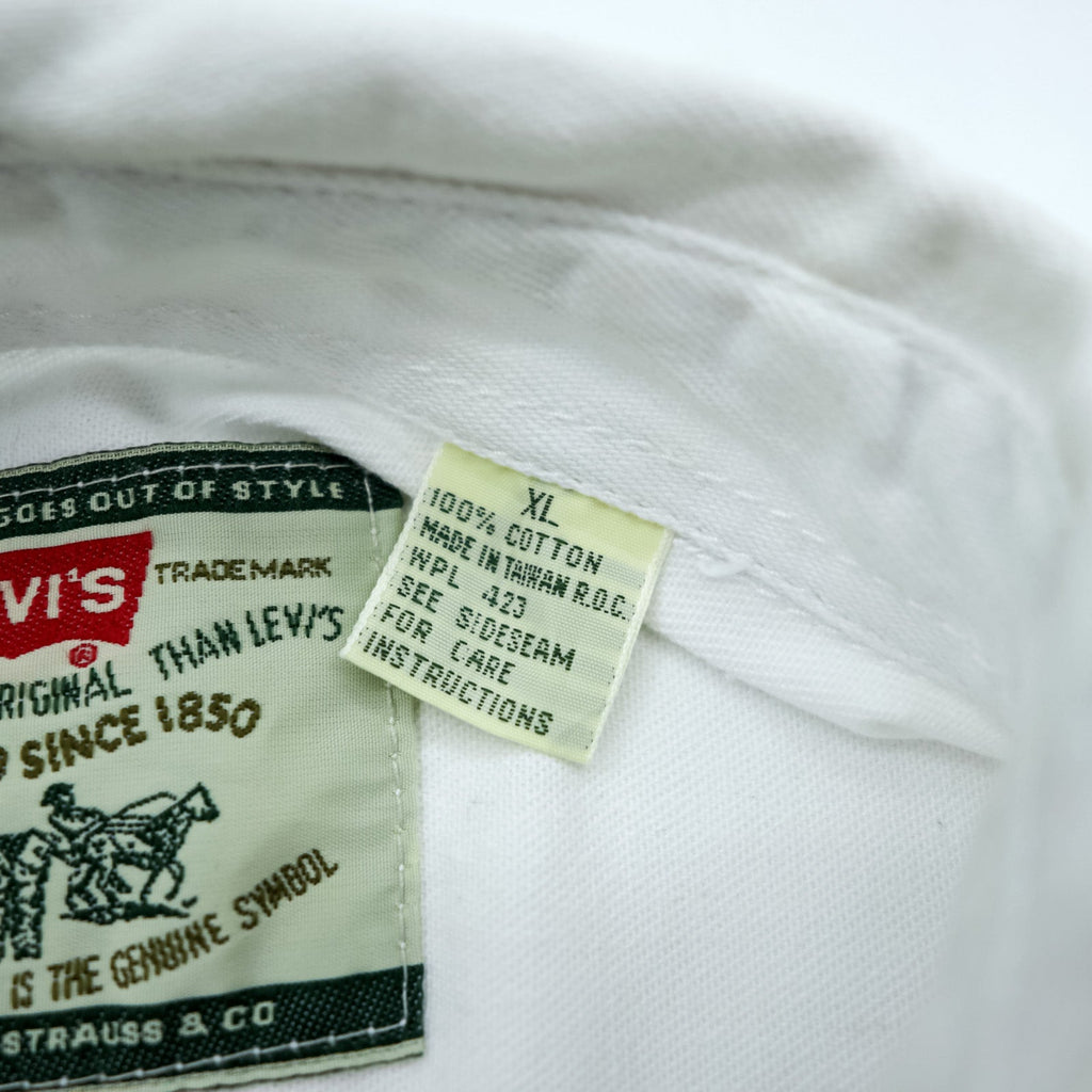 Levi's 90s Work Shirt Long Sleeve Denim Shirt XL White Chest Pocket 60560 1352
