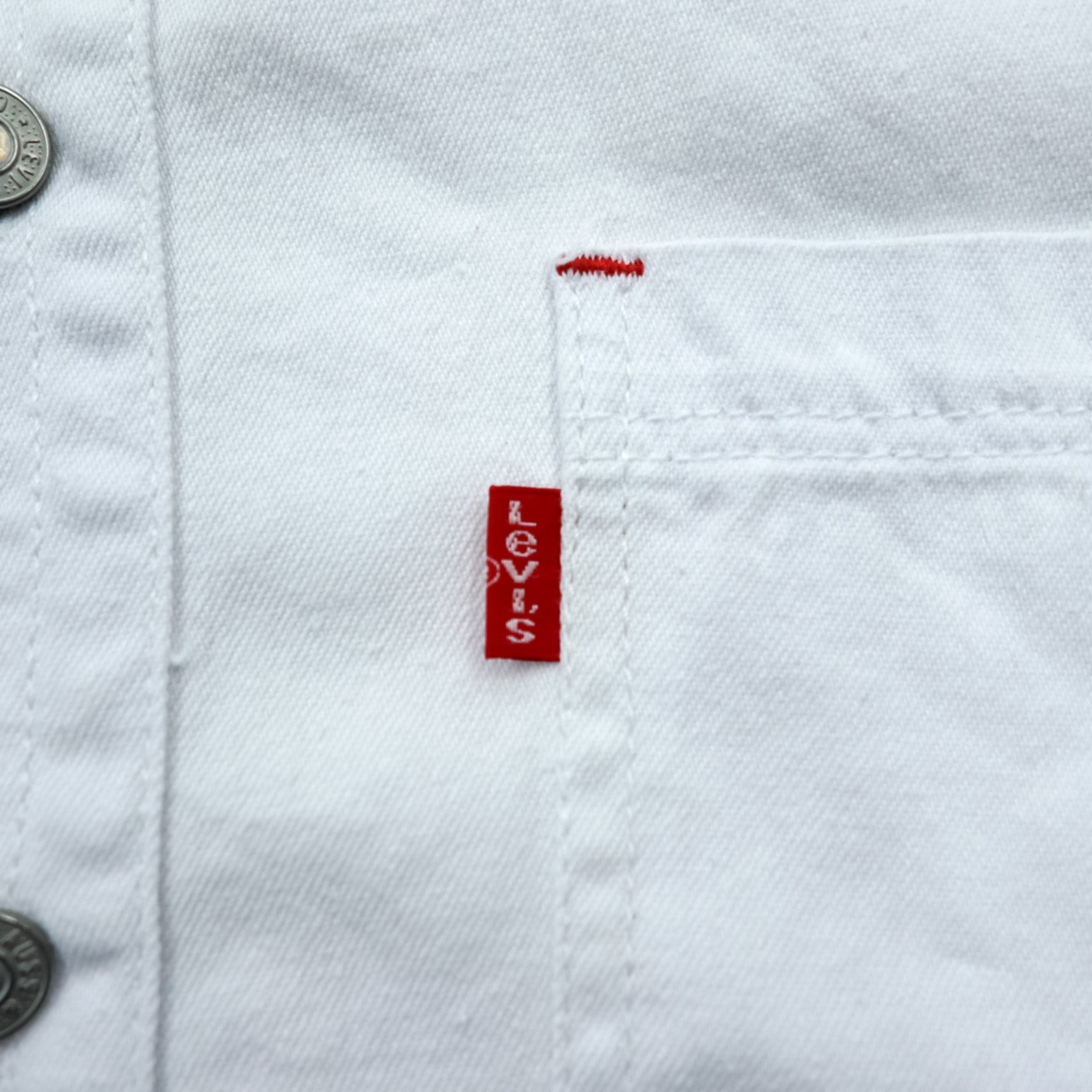 Levi's 90s Work Shirt Long Sleeve Denim Shirt XL White Chest Pocket 60560 1352
