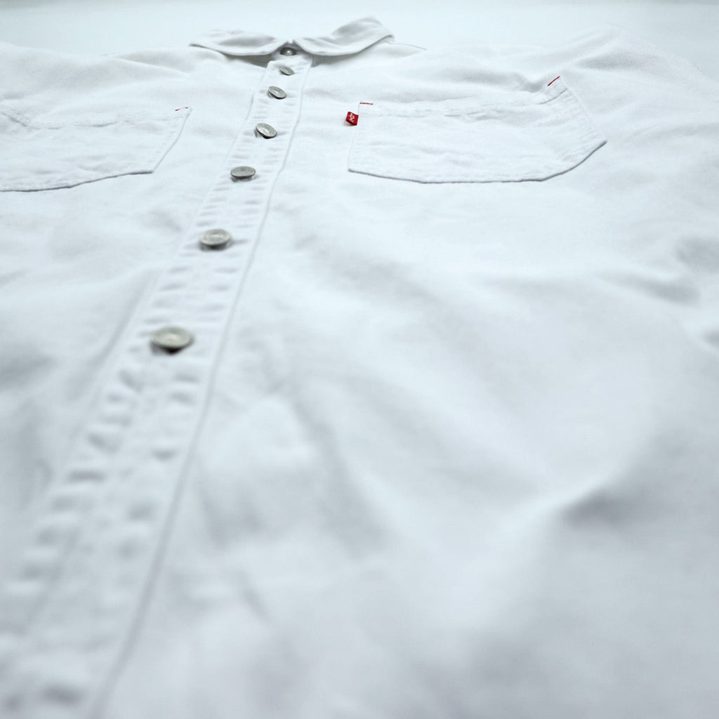 Levi's 90s Work Shirt Long Sleeve Denim Shirt XL White Chest Pocket 60560 1352