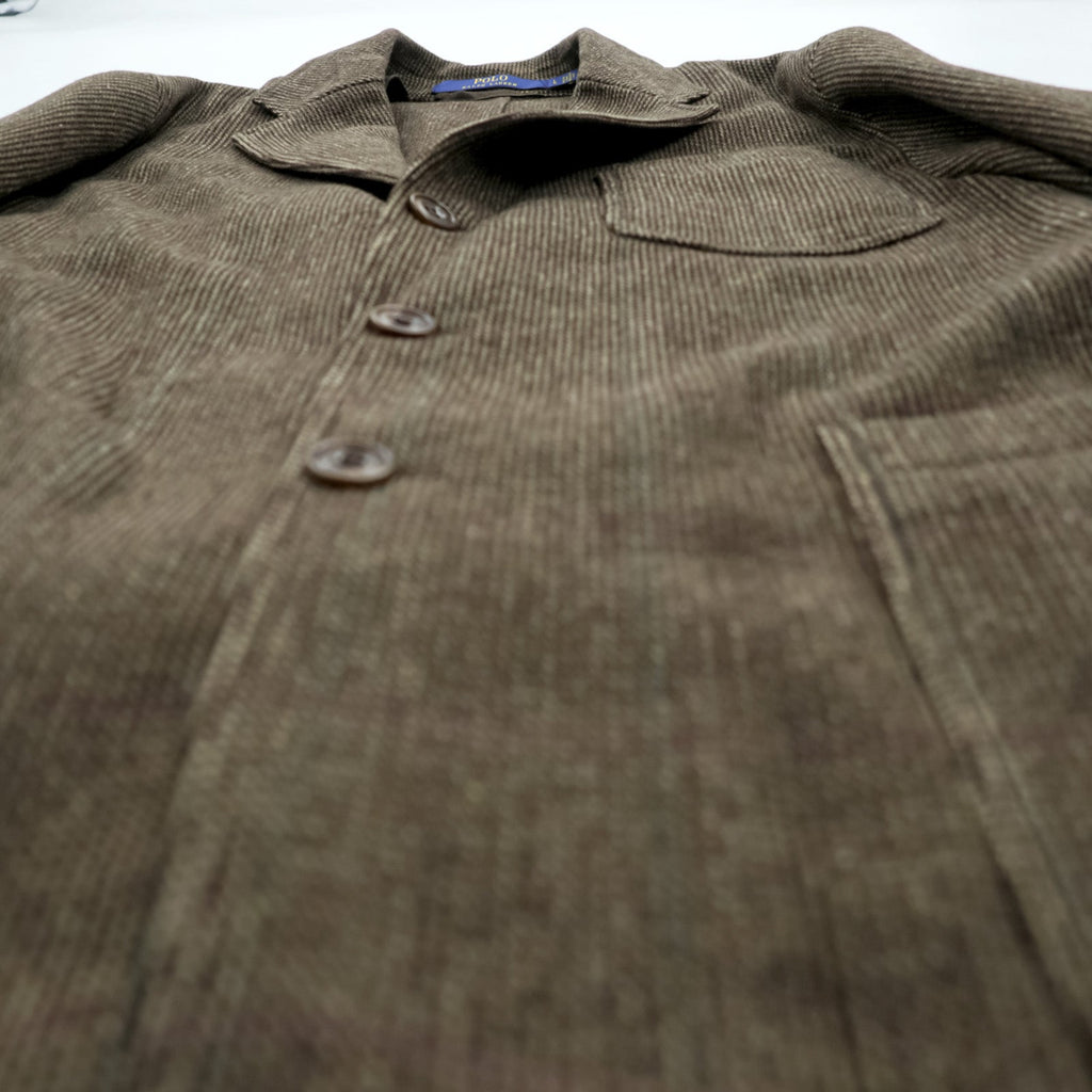 Polo Ralph Lauren ツイード 3B カジュアル テーラードジャケット ブレザー L ブラウン パッチポケット