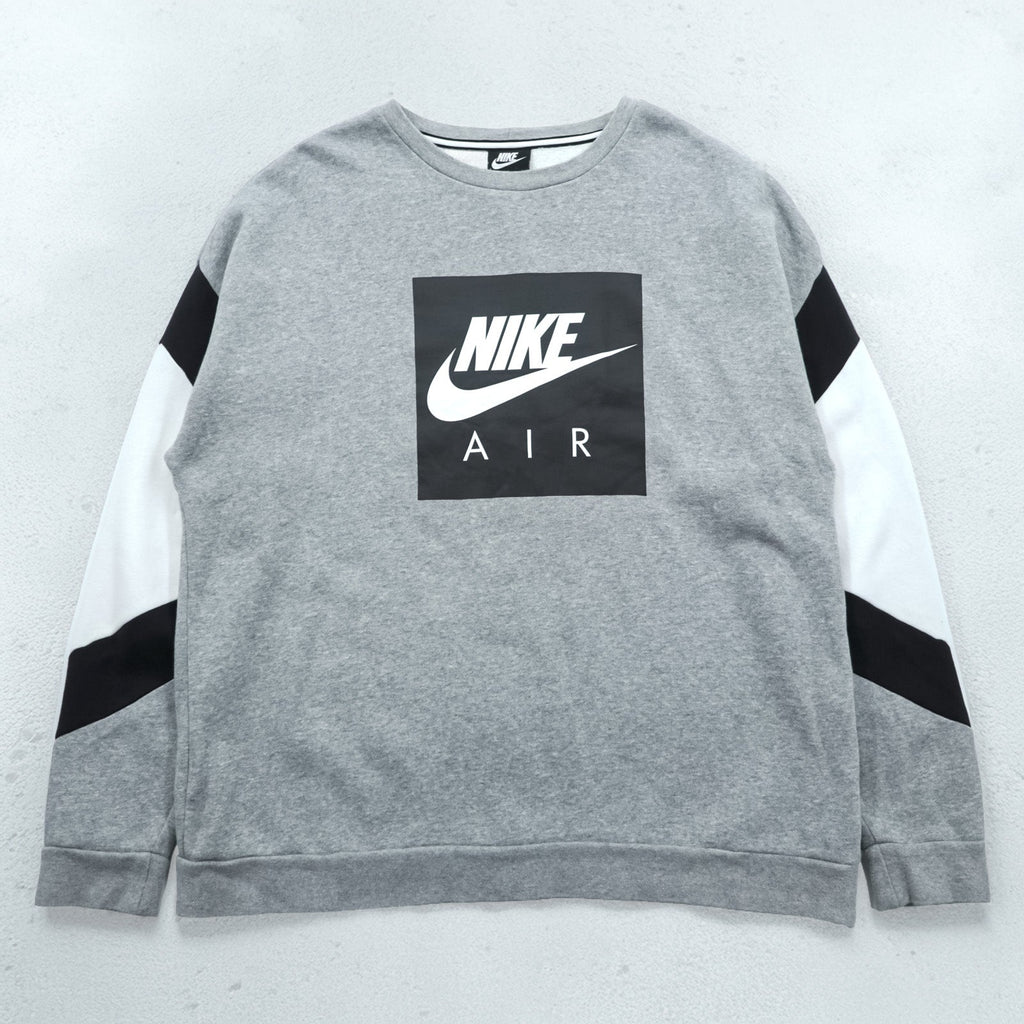 NIKE ボックスロゴ スウェット トレーナー XL グレー サイドジップ スリット CD9220-063