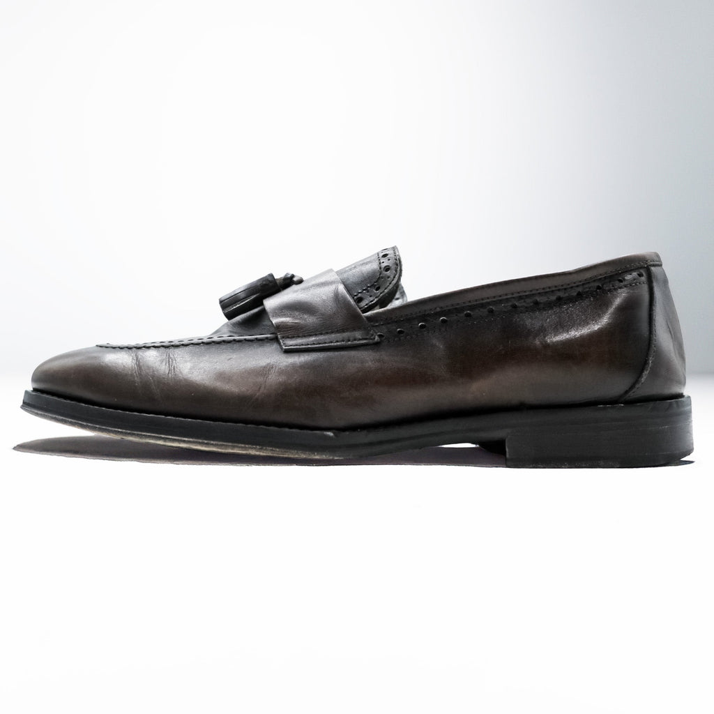 Navyboot Made in Italy Fringe Tassel Loafers U-Tip Dress Shoes 28cm Dark Brown Bologna Construction