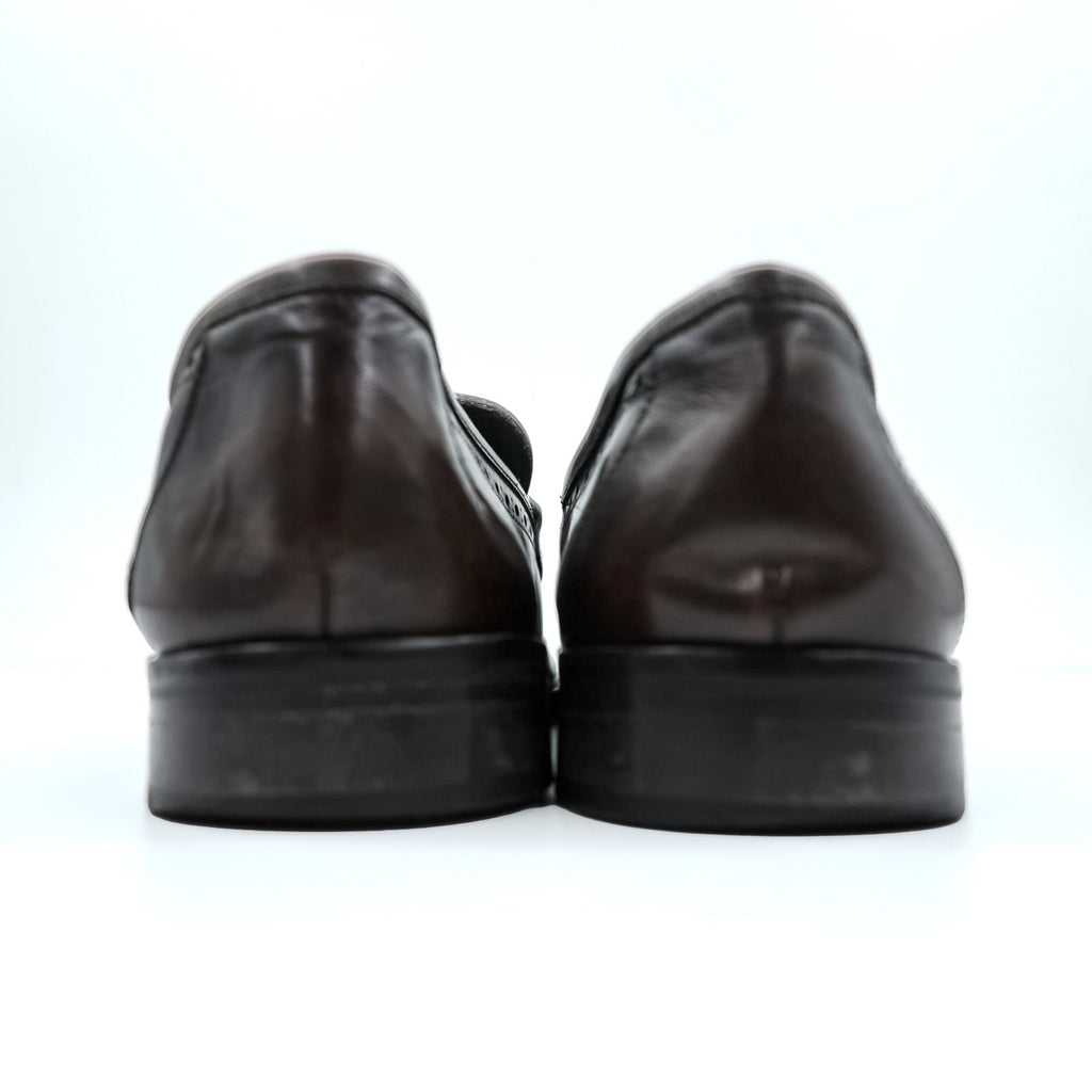 Navyboot Made in Italy Fringe Tassel Loafers U-Tip Dress Shoes 28cm Dark Brown Bologna Construction