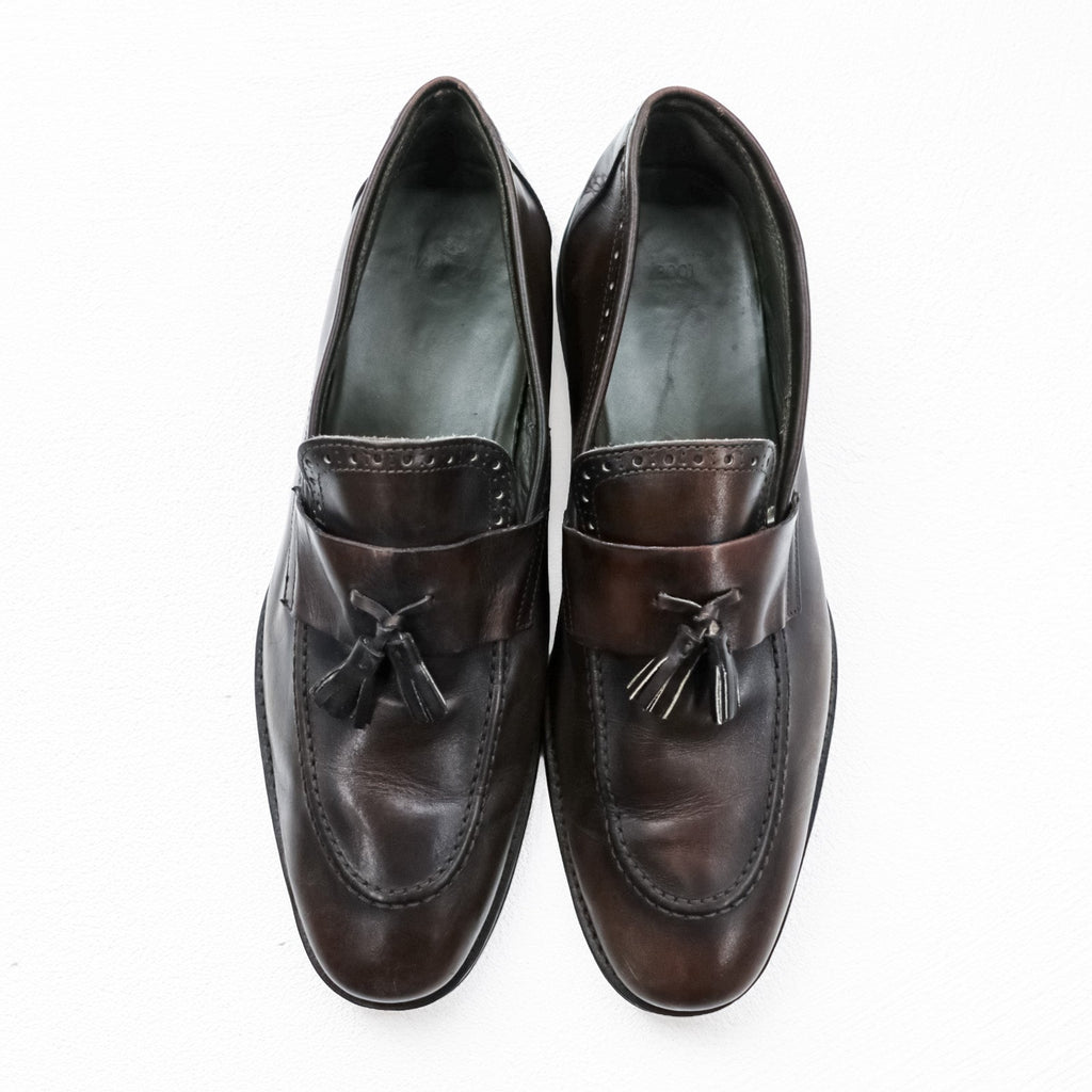 Navyboot Made in Italy Fringe Tassel Loafers U-Tip Dress Shoes 28cm Dark Brown Bologna Construction