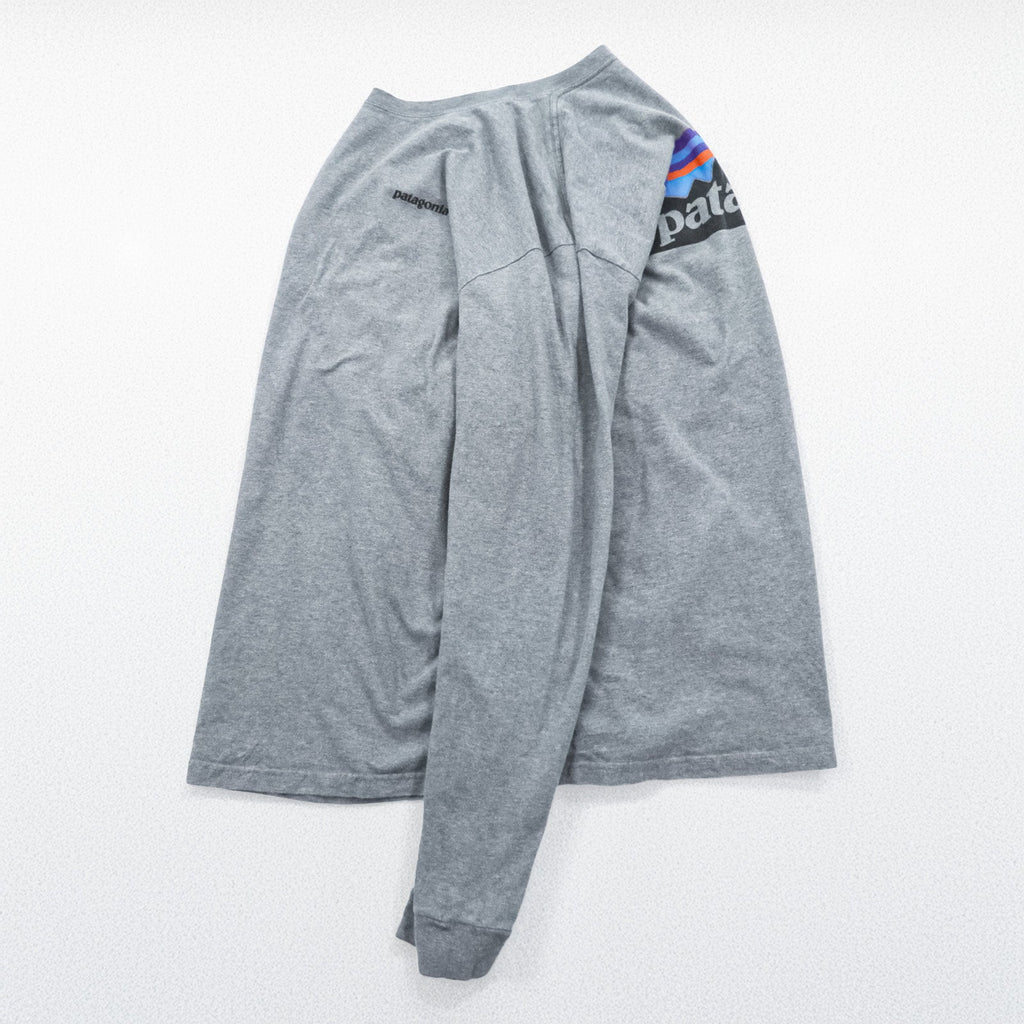 Patagonia P-6ロゴ 長袖Tシャツ ロンT XL グレー コットン 38704