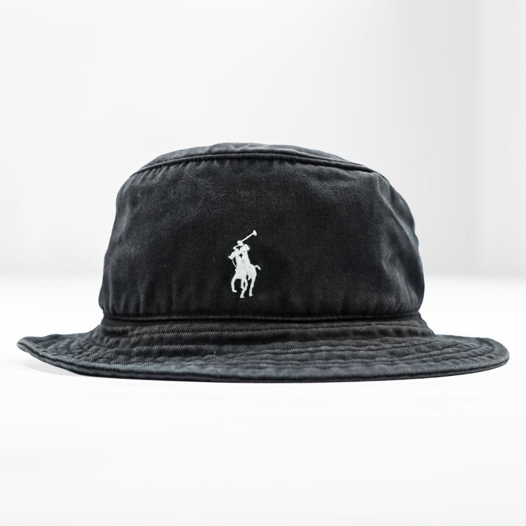 Polo Ralph Lauren 90年代 バケットハット S/M ブラック スモールポニー 刺繍 ロゴ