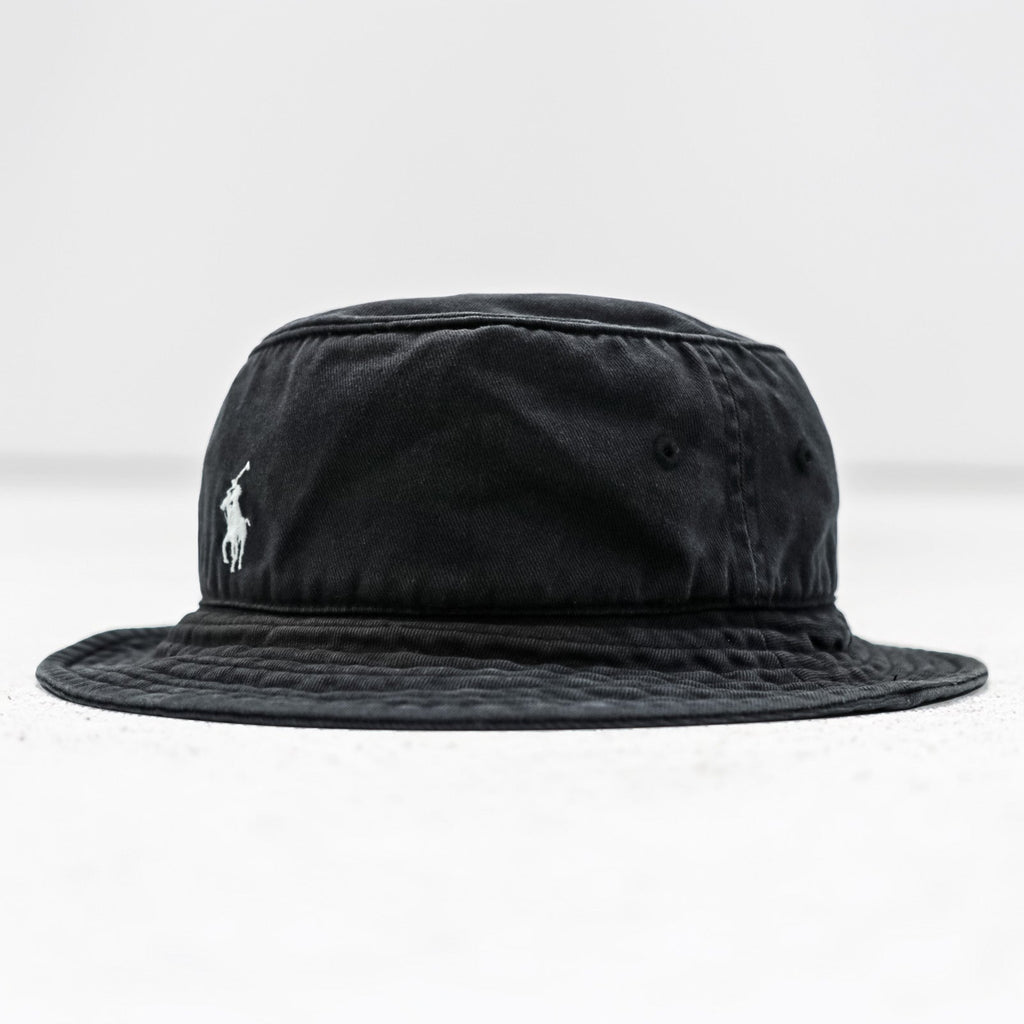 Polo Ralph Lauren 90年代 バケットハット S/M ブラック スモールポニー 刺繍 ロゴ