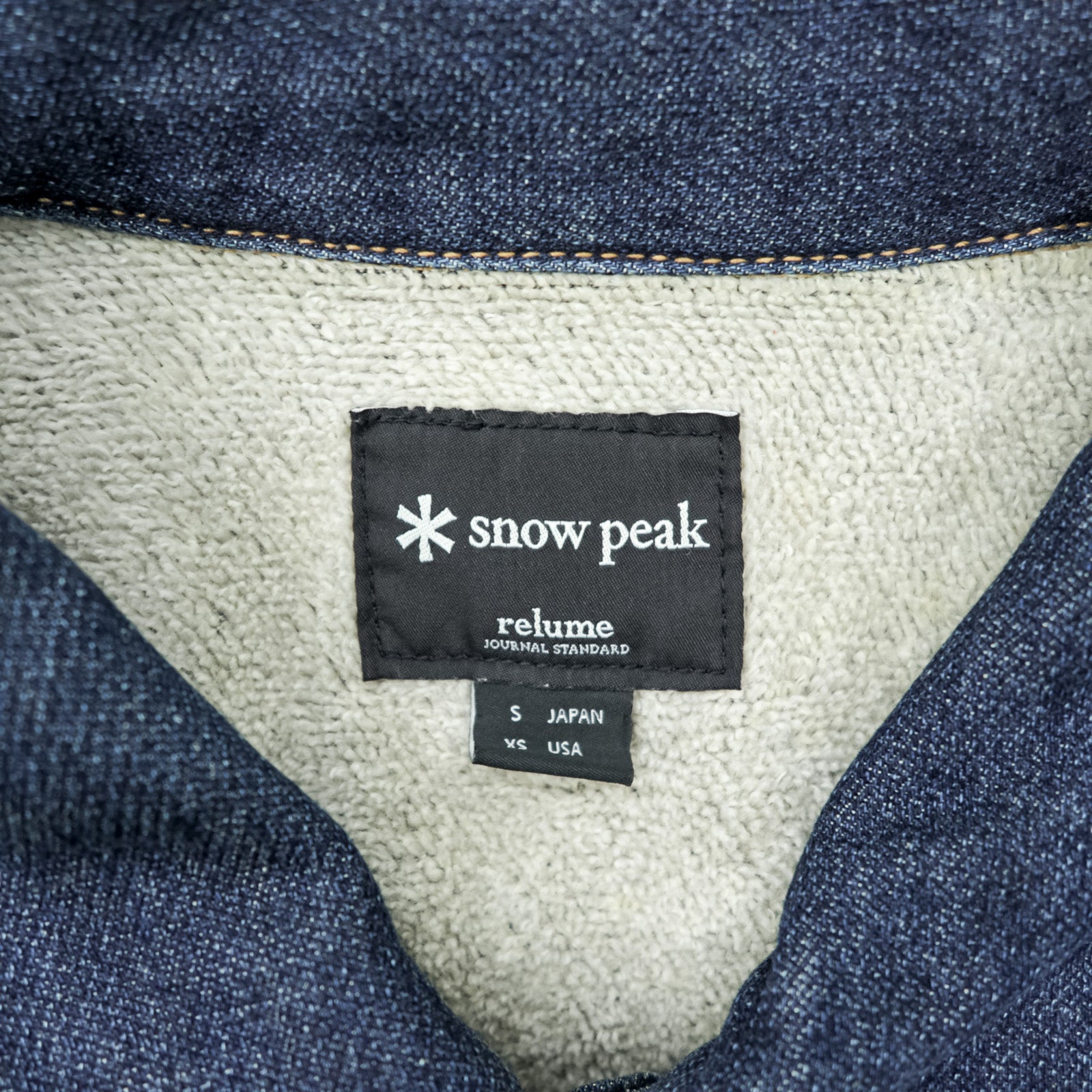 snow peak 日本製 2ndタイプ デニムジャケット Gジャン S インディゴ 濃紺 JOURNAL STANDARD relume別注 JSR-JK-16AU003