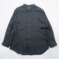 MERONA Linen Shirt, 100% Linen, Long Sleeve, XL, Black, Chest Pocket, Oversized