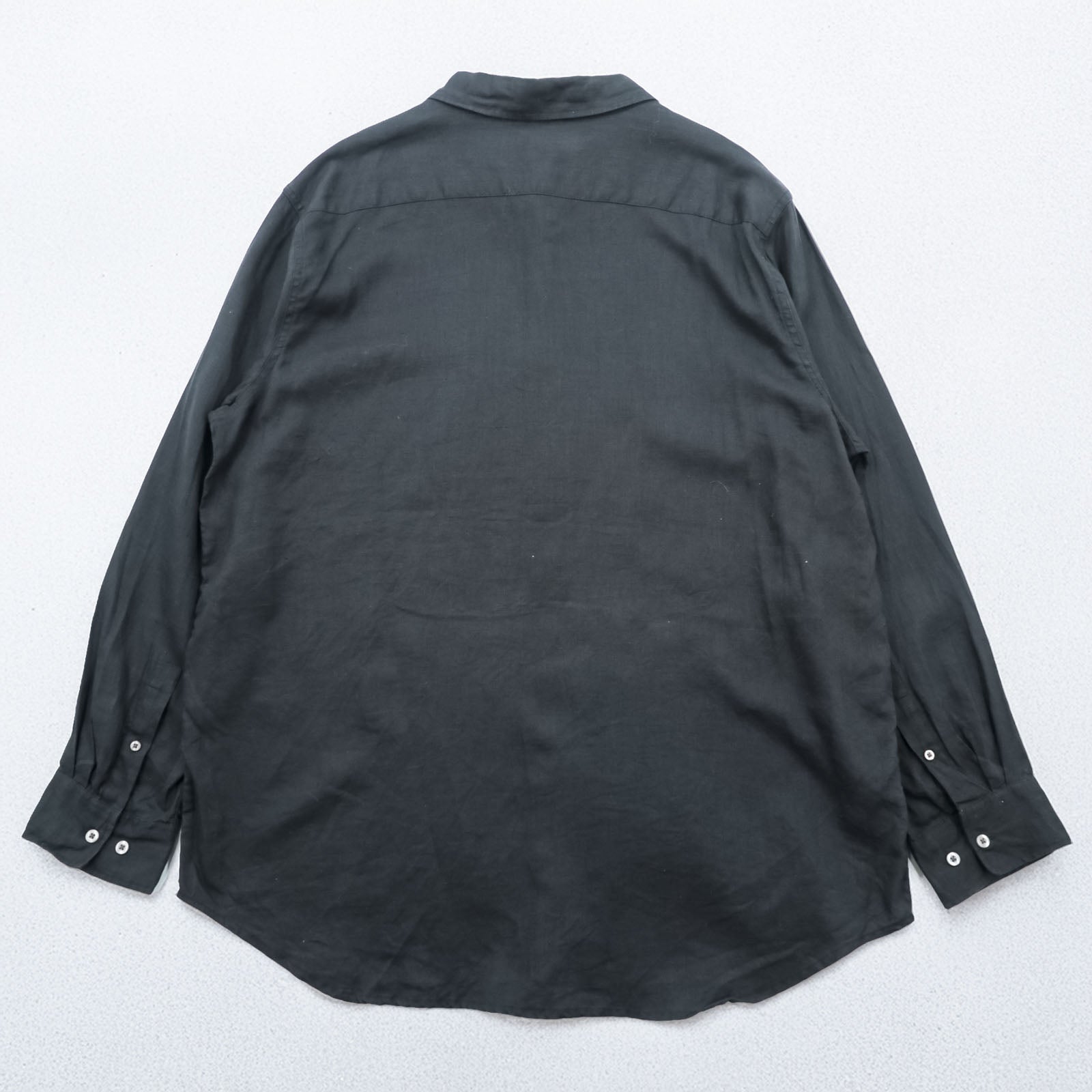 MERONA Linen Shirt, 100% Linen, Long Sleeve, XL, Black, Chest Pocket, Oversized