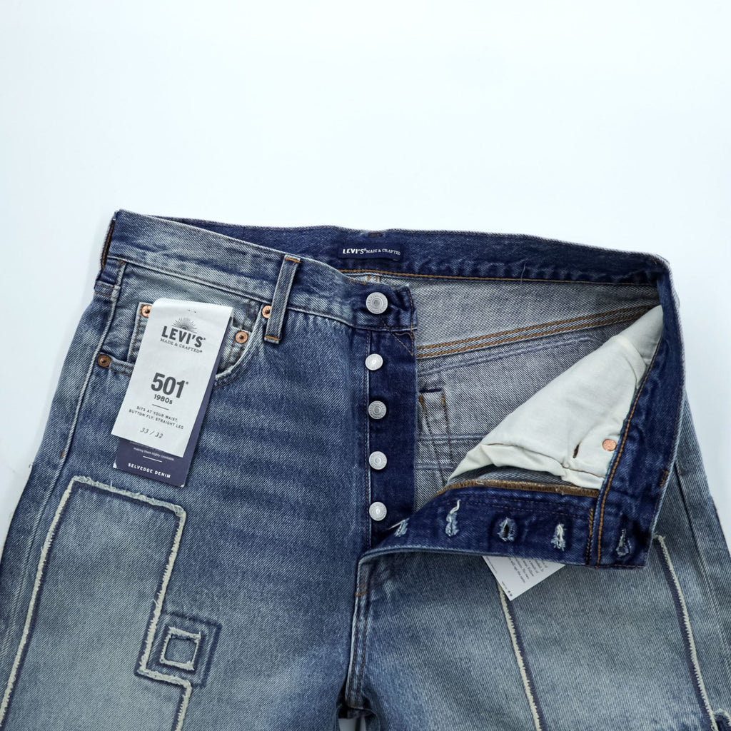LEVI'S MADE&CRAFTED 80's 501 HAIGHT ビッグE セルヴィッチ デニムパンツ ジーンズ L パッチワーク カットオフ 未使用品 A2231-0009