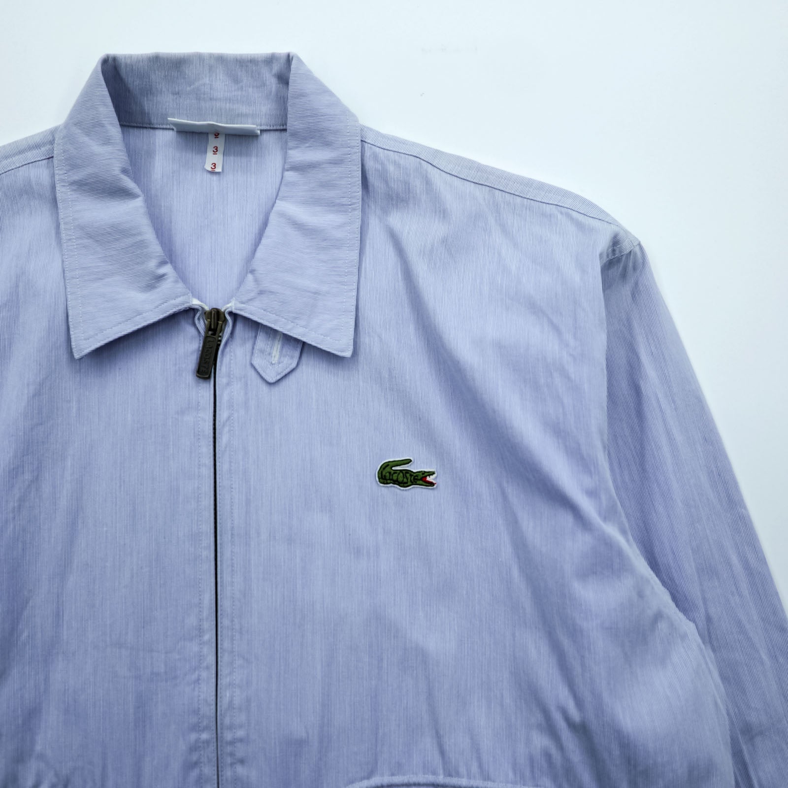 CHEMISE LACOSTE 90s Made in Japan Swing Top Harrington Jacket M Blue Chinstrap Cotton