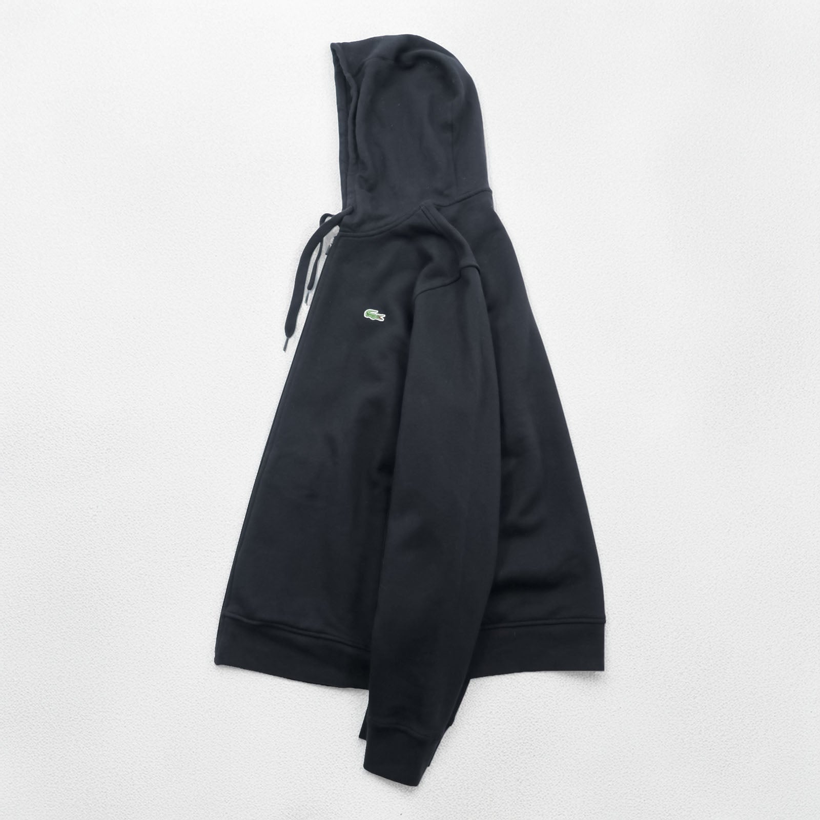 LACOSTE SPORT Zip Hoodie XL Black Embroidered Logo Side Pockets