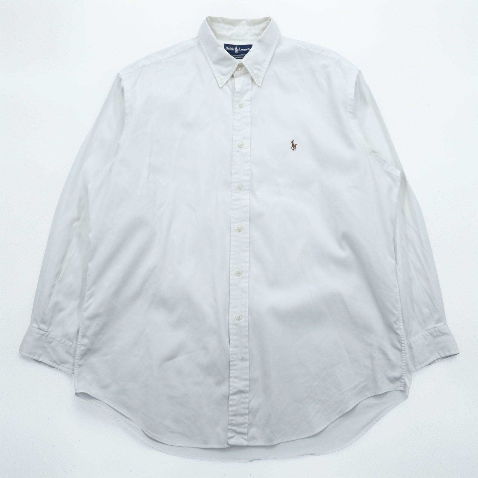 Ralph Lauren 90s Oxford Button-Down Shirt XL White YARMOUTH Small Pony Embroidered Logo