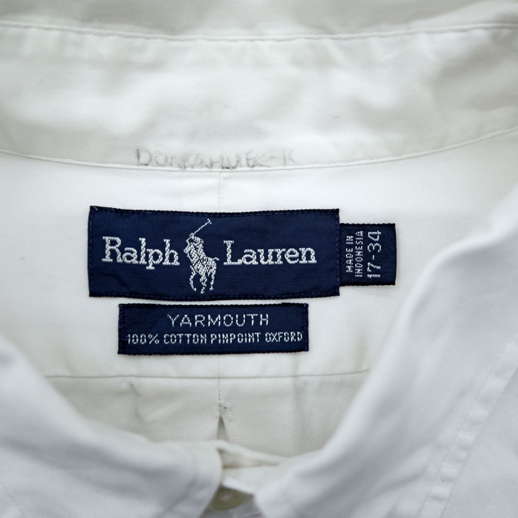 Ralph Lauren 90s Oxford Button-Down Shirt XL White YARMOUTH Small Pony Embroidered Logo