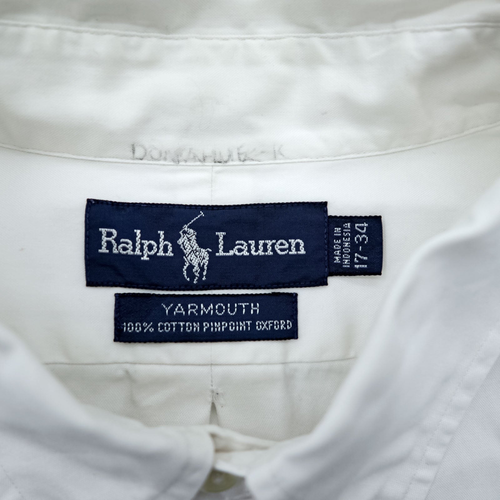 Ralph Lauren 90s Oxford Button-Down Shirt XL White YARMOUTH Small Pony Embroidered Logo