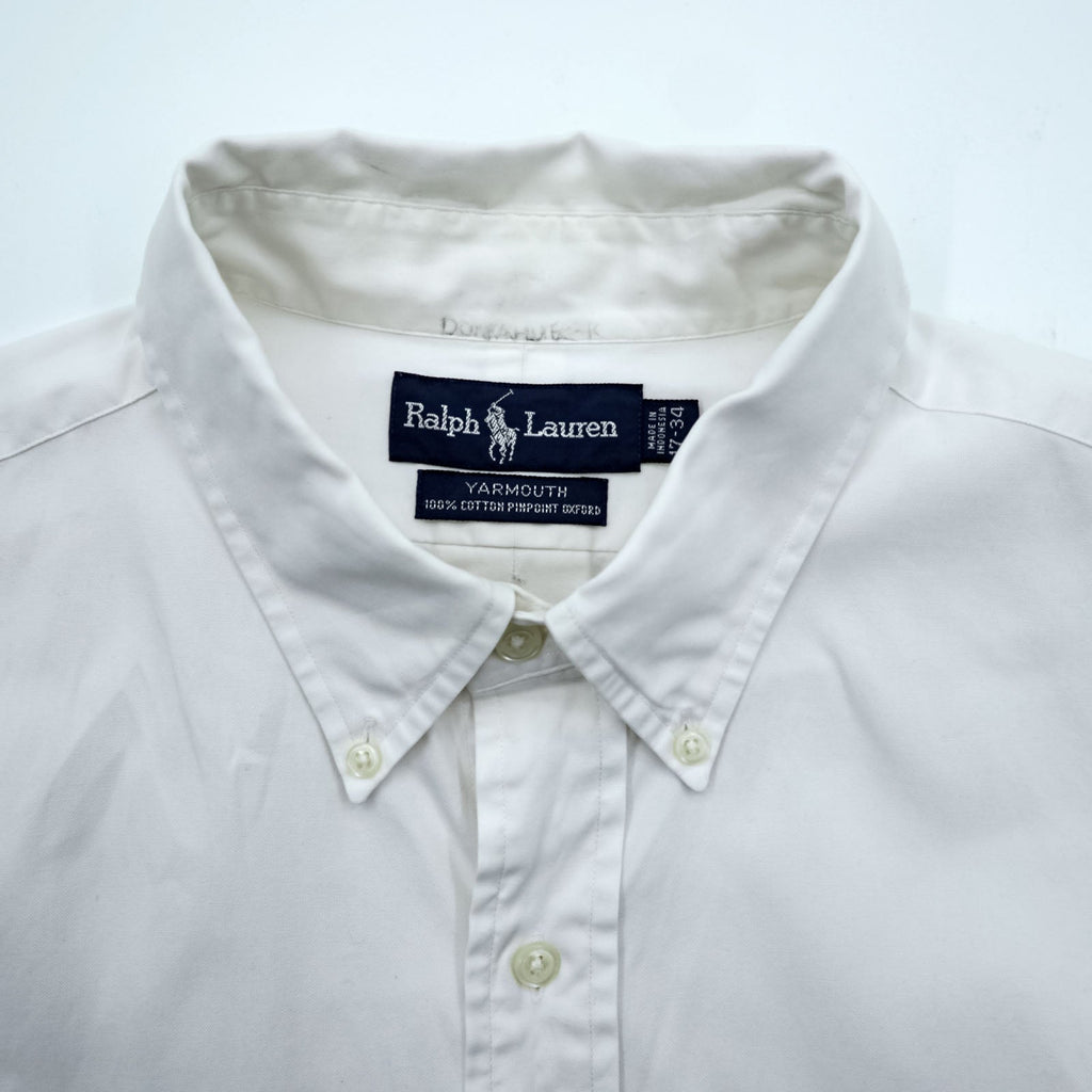 Ralph Lauren 90s Oxford Button-Down Shirt XL White YARMOUTH Small Pony Embroidered Logo