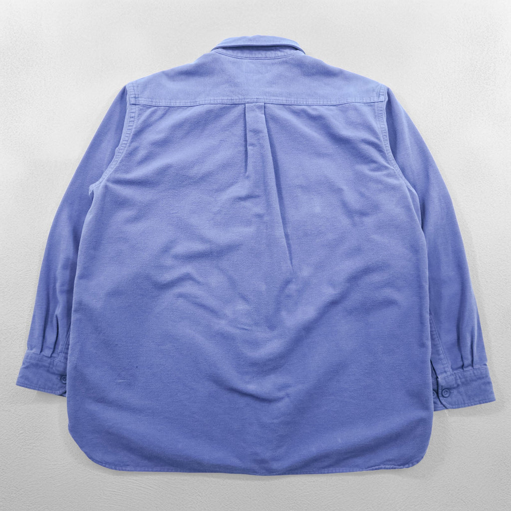 L.L.Bean シャモアシャツ フランネルシャツ XL ブルー フラップ 胸ポケット MT03