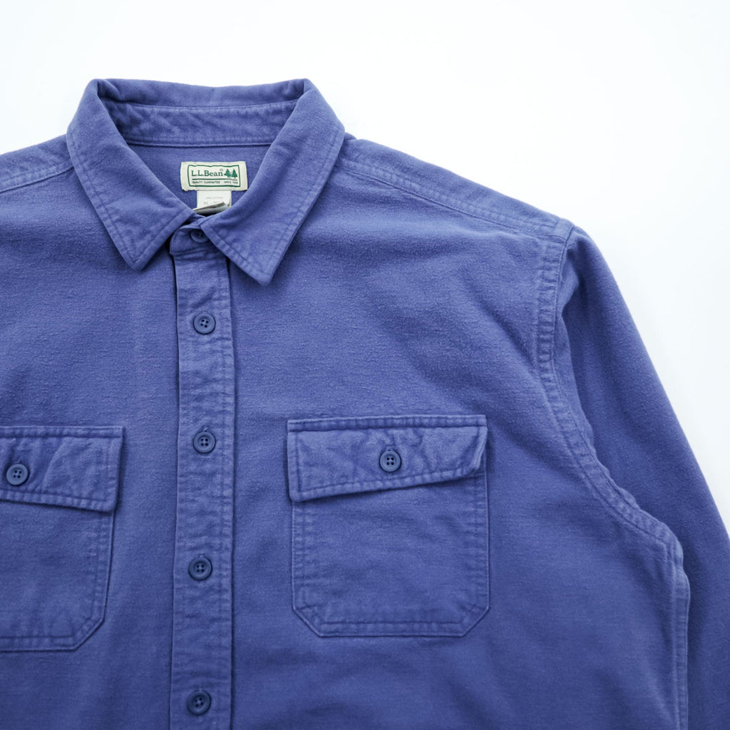 L.L.Bean シャモアシャツ フランネルシャツ XL ブルー フラップ 胸ポケット MT03