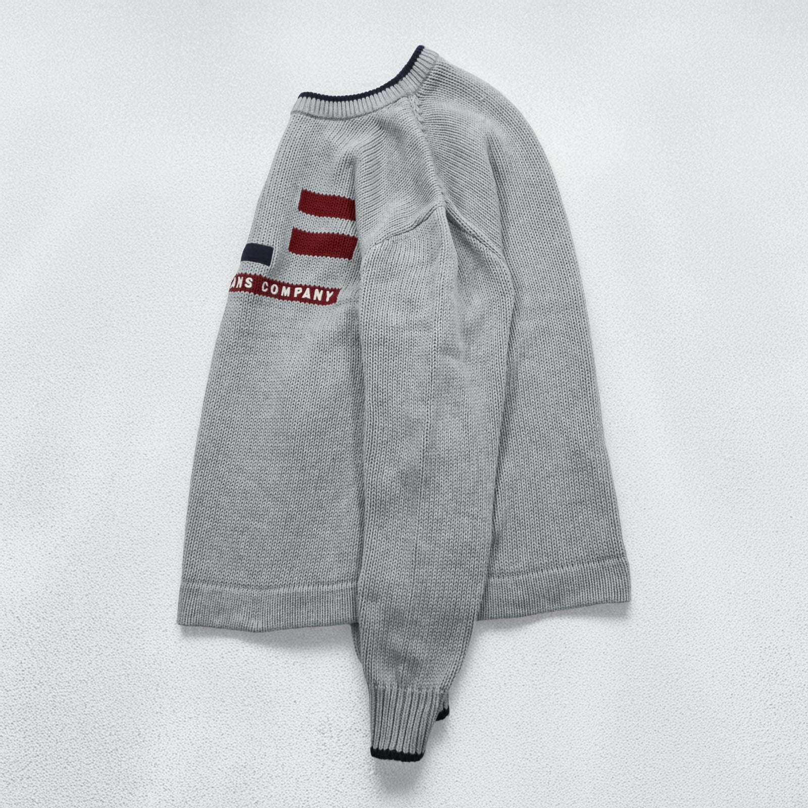Polo Ralph Lauren 90s Stars & Stripes Cotton Knit Crew Neck Sweater L Gray RL POLO JEANS