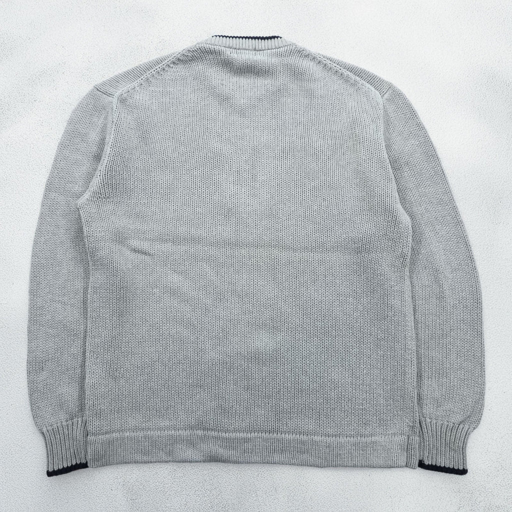 Polo Ralph Lauren 90s Stars & Stripes Cotton Knit Crew Neck Sweater L Gray RL POLO JEANS