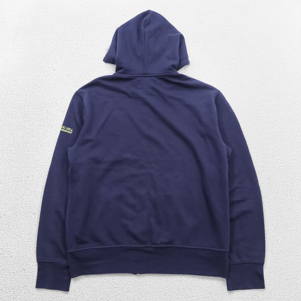 Polo Ralph Lauren 90s Big Pony Embroidered Zip Hoodie L Navy Front Pocket Cotton