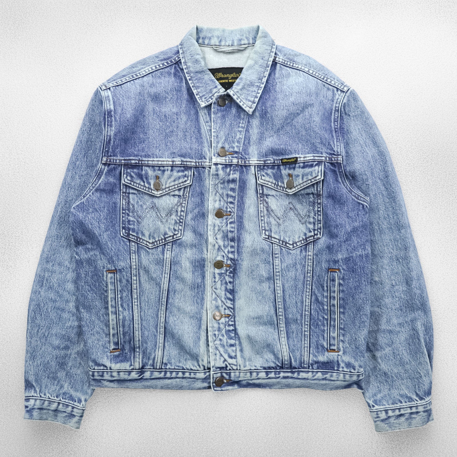 Wrangler 90s Denim Jacket G Jean L Light Blue Stonewash Indigo AUTHENTIC WESTERN 121172