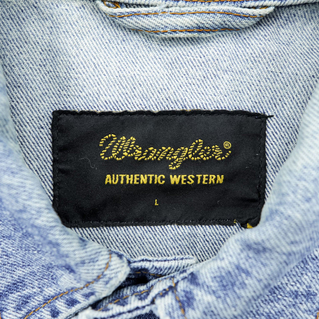 Wrangler 90s Denim Jacket G Jean L Light Blue Stonewash Indigo AUTHENTIC WESTERN 121172